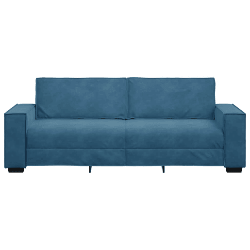 Sofá de 3 lugares - Sofá fixo 180 cm veludo azul