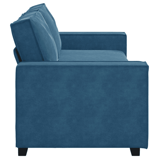 Sofá de 3 lugares - Sofá fixo 180 cm veludo azul