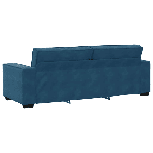 Sofá de 3 lugares - Sofá fixo 180 cm veludo azul