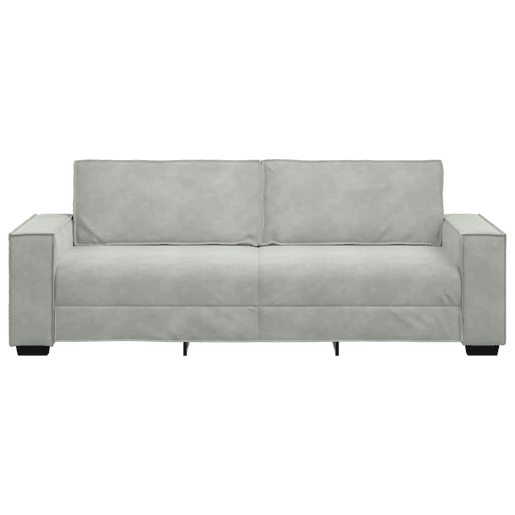 Sofá de 3 lugares - Sofá fixo 180 cm veludo cinzento-claro