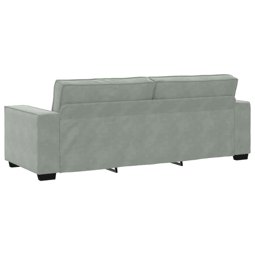 Sofá de 3 lugares - Sofá fixo 180 cm veludo cinzento-claro