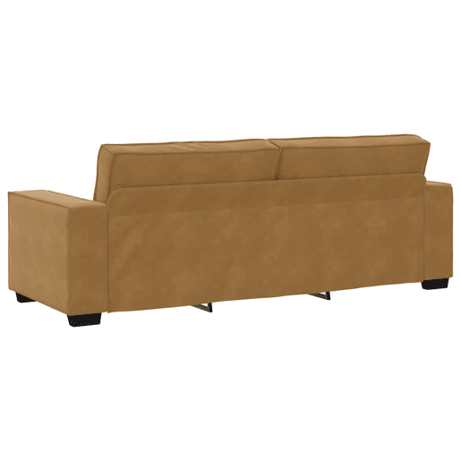 Sofá de 3 lugares - Sofá fixo 180 cm veludo castanho