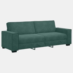 Sofá de 3 lugares - Sofá fixo 180 cm veludo verde-escuro
