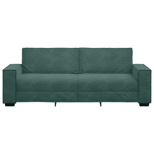 Sofá de 3 lugares - Sofá fixo 180 cm veludo verde-escuro