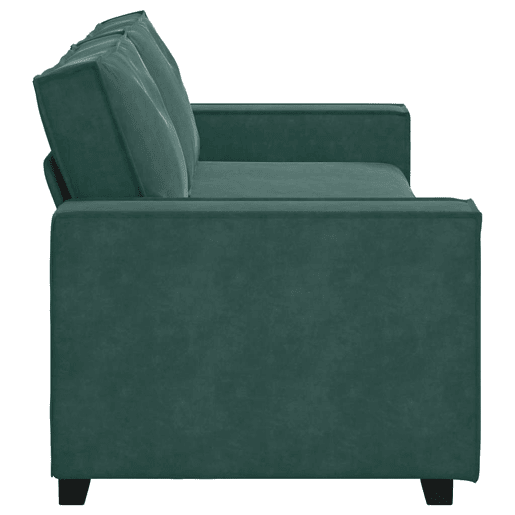 Sofá de 3 lugares - Sofá fixo 180 cm veludo verde-escuro