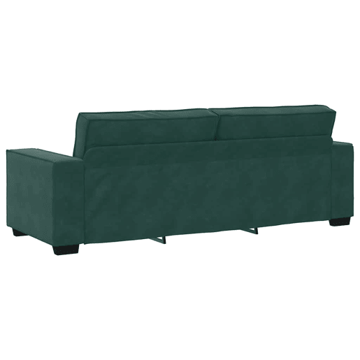 Sofá de 3 lugares - Sofá fixo 180 cm veludo verde-escuro