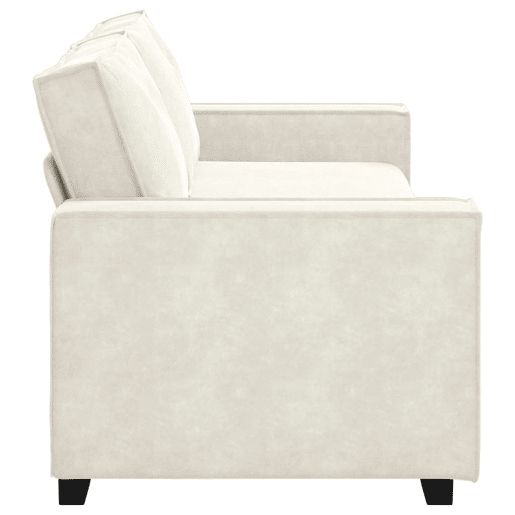 Sofá de 3 lugares - Sofá fixo 180 cm veludo cor creme