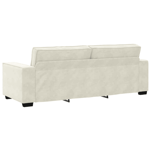 Sofá de 3 lugares - Sofá fixo 180 cm veludo cor creme