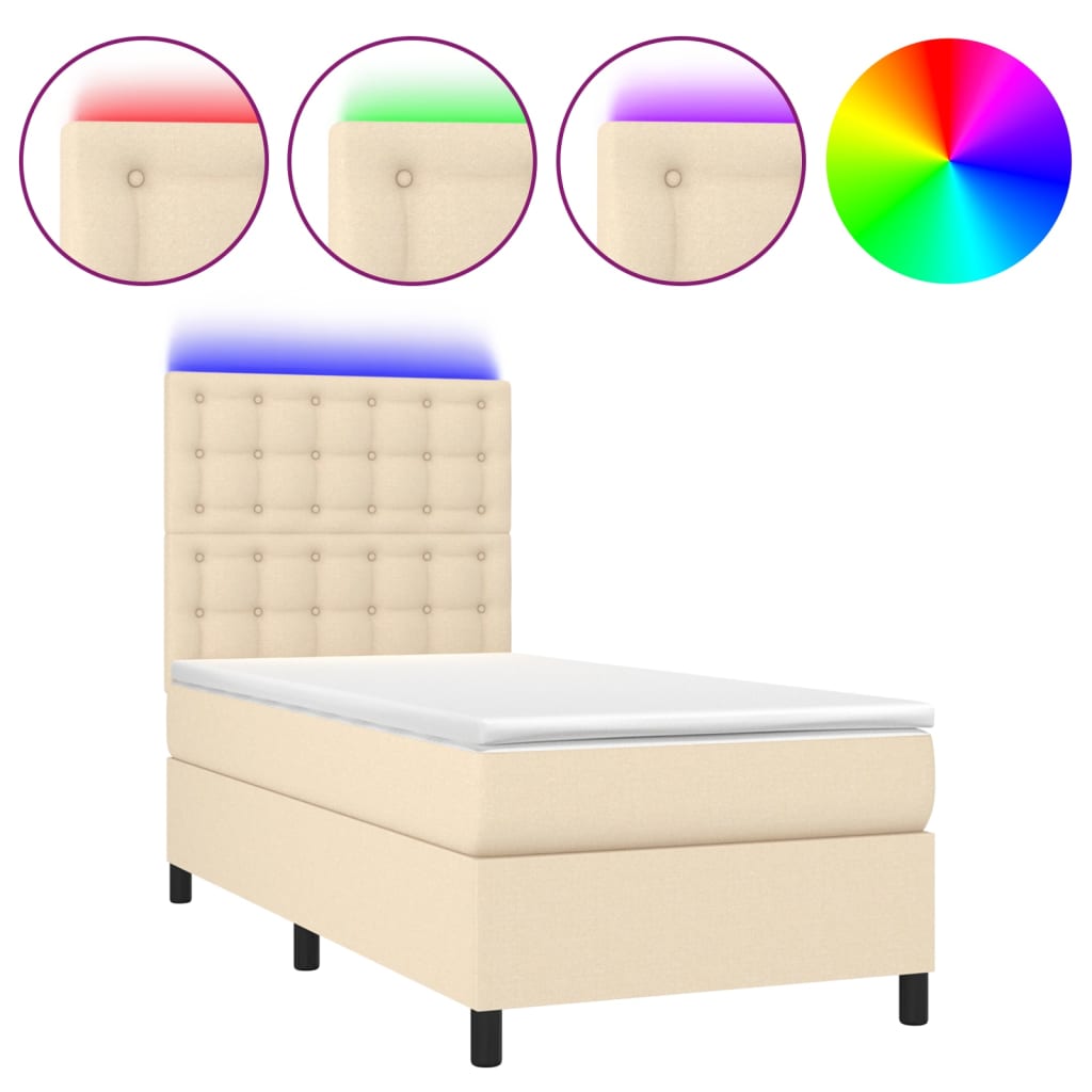 Cama box spring 100x200 Crema