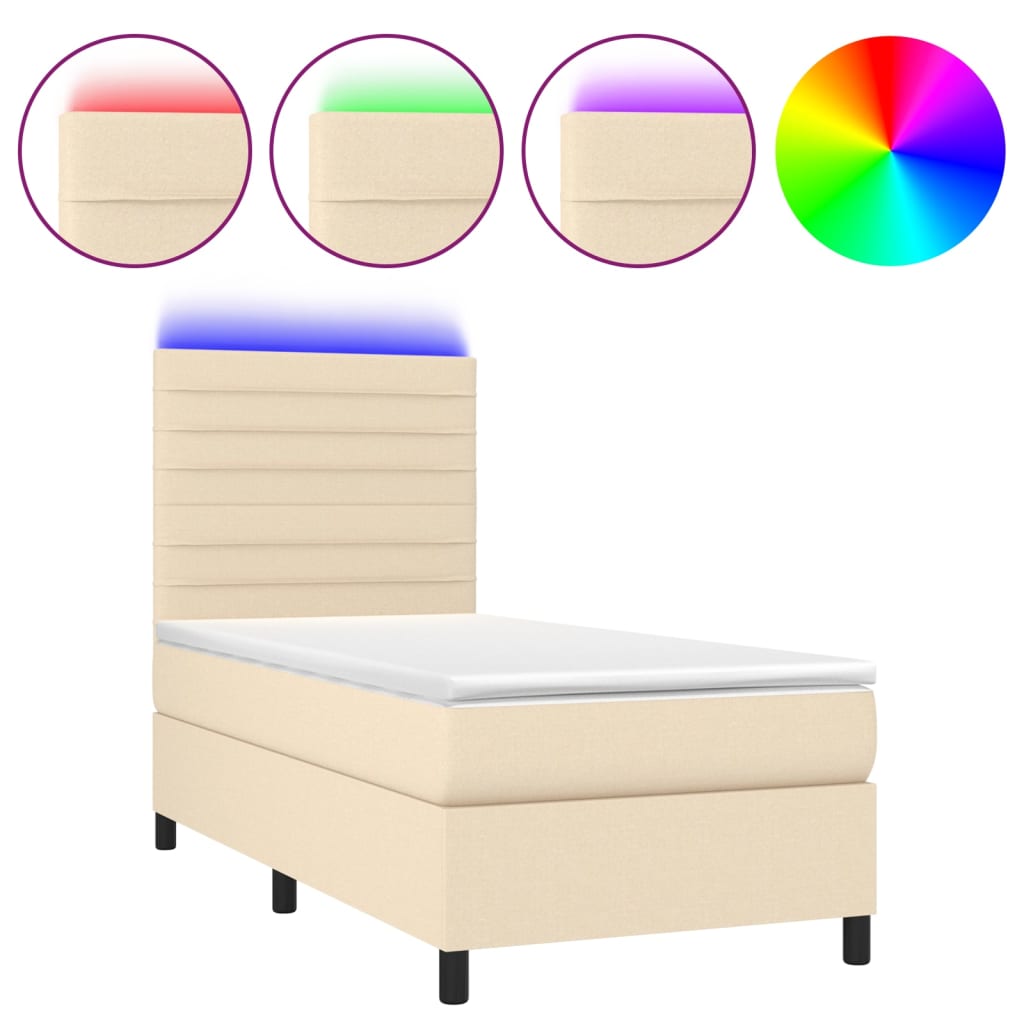 Cama box spring 100x200 Crema