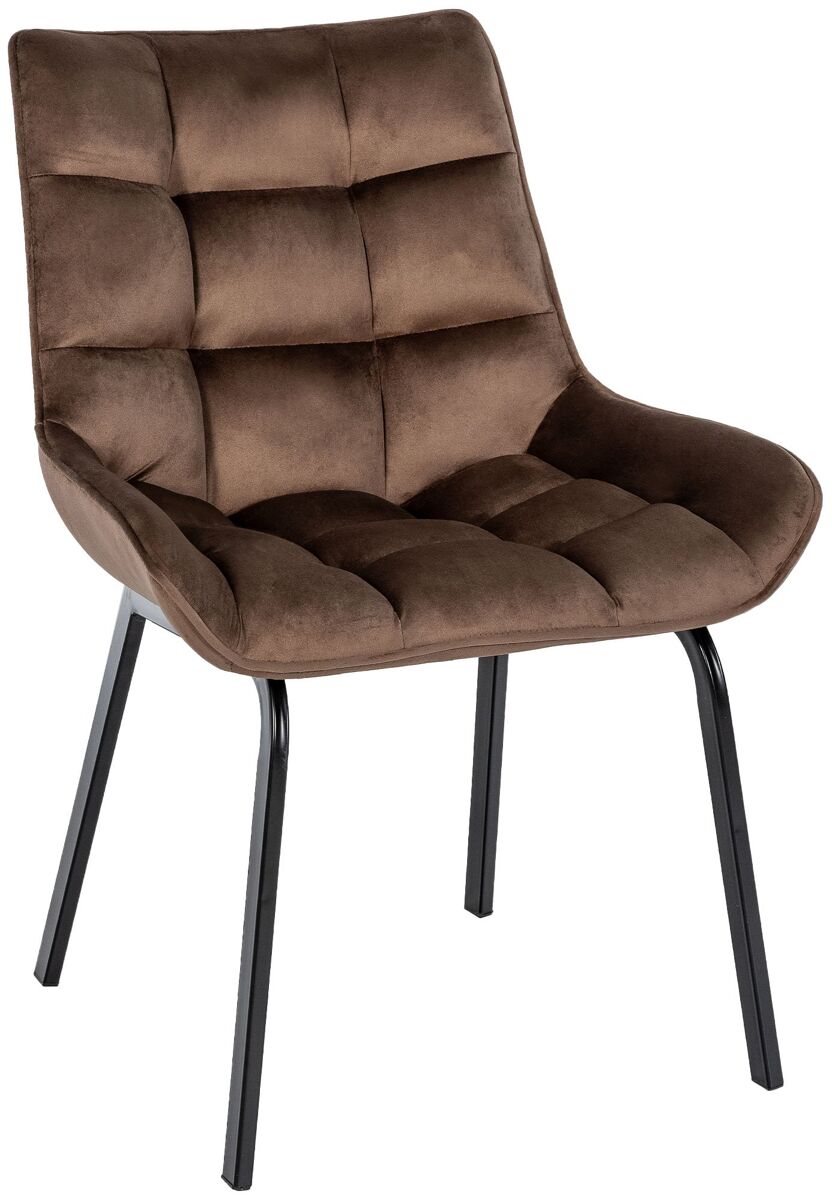 silla de comedor saranda terciopelo marron 57x58x84 cm