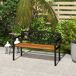 Banco de Jardín Acero, Madera de Pino Outsunny Banco de Jardín Acero, Madera de Pino Outsunny Negro