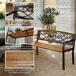 Banco de Jardín Acero, Madera de Pino Outsunny Banco de Jardín Acero, Madera de Pino Outsunny Negro
