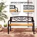 Banco de Jardín Acero, Madera de Pino Outsunny Banco de Jardín Acero, Madera de Pino Outsunny Negro