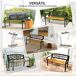 Banco de Jardín Acero, Madera de Pino Outsunny Banco de Jardín Acero, Madera de Pino Outsunny Negro