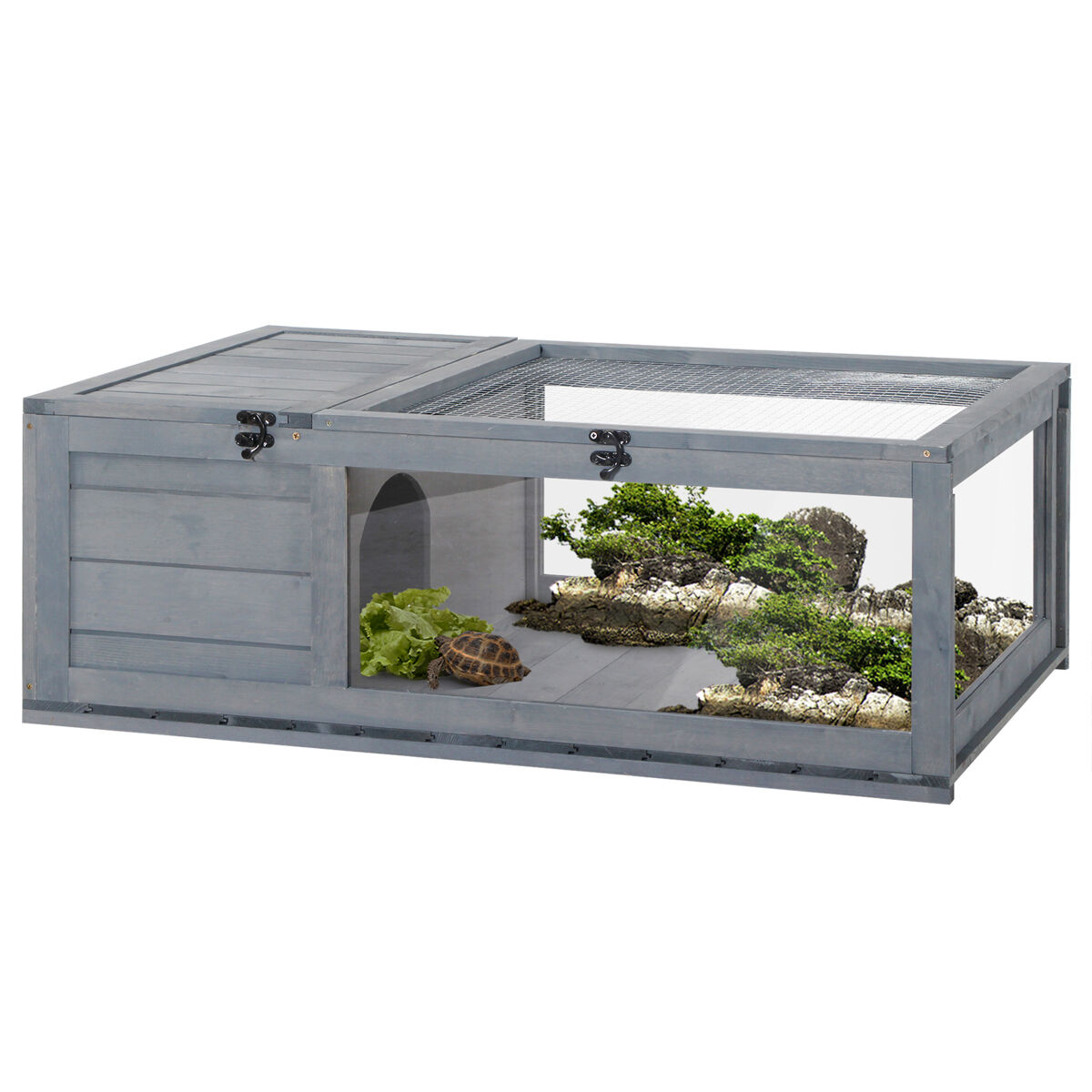 Casa para Tortugas Madera de Abeto PawHut