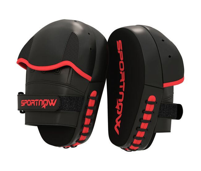 Sportnow manoplas de boxeo paos muay thai mma curvadas para entrenamiento de boxeo boxing karate taekwondo kickboxing training almohadilla para sparring artes marciales negro