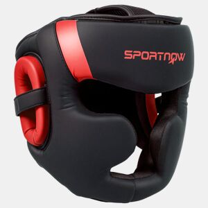 SPORTNOW Capacete de Boxe Capacete MMA com Correia Ajustável Protetor de Cabeça para Grappling Sparring Artes Marciais Karate Tamanho L Vermelho e Preto