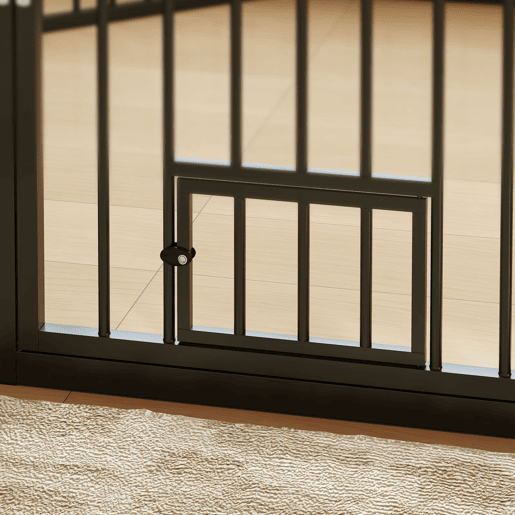 PawHut Parque para Cães Cercado para Cães com 8 Painéis 60x76 cm Parque para Cães Pequenos e Médios de Aço para Interior e Exterior Preto