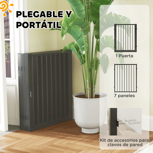 PawHut Parque para Cães Cercado para Cães com 8 Painéis 60x76 cm Parque para Cães Pequenos e Médios de Aço para Interior e Exterior Preto