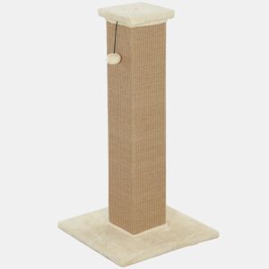 PawHut Poste Arranhador para Gatos Altura 81 cm Arranhador para Gatos com Poste de Sisal e Bola Suspensa 41x41x81 cm Bege