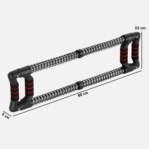 SPORTNOW Expansor de Peito Expansor Ajustável Extensor para Musculação com Resistência Ajustável 10-80 kg para Treino em Casa Escritório Viagem Preto