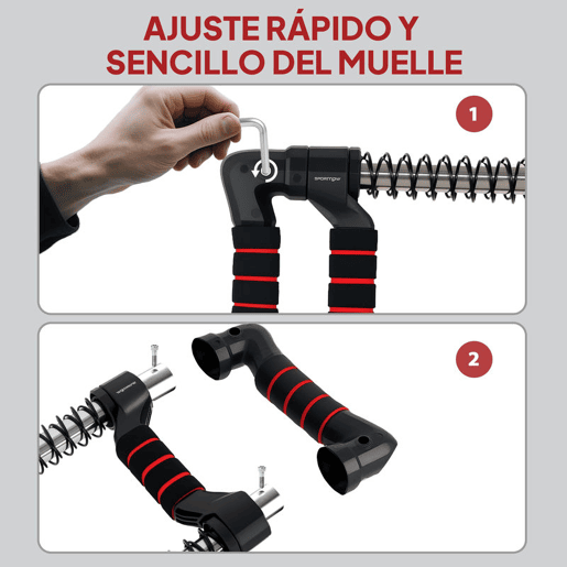 SPORTNOW Expansor de Peito Expansor Ajustável Extensor para Musculação com Resistência Ajustável 10-80 kg para Treino em Casa Escritório Viagem Preto