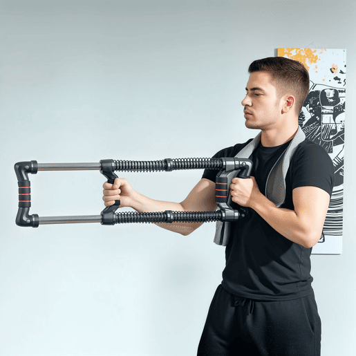 SPORTNOW Expansor de Peito Expansor Ajustável Extensor para Musculação com Resistência Ajustável 10-80 kg para Treino em Casa Escritório Viagem Preto