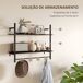 Estante de Pared HOMCOM, hogar - muebles de salón Estante de Pared HOMCOM, hogar - muebles de salón Negro