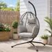 Silla Colgante Huevo Poliéster, Acero Outsunny Silla Colgante Huevo Poliéster, Acero Outsunny Gris