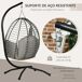 Silla Colgante Huevo Poliéster, Acero Outsunny Silla Colgante Huevo Poliéster, Acero Outsunny Gris
