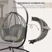 Silla Colgante Huevo Poliéster, Acero Outsunny Silla Colgante Huevo Poliéster, Acero Outsunny Gris