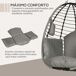 Silla Colgante Huevo Poliéster, Acero Outsunny Silla Colgante Huevo Poliéster, Acero Outsunny Gris