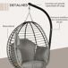Silla Colgante Huevo Poliéster, Acero Outsunny Silla Colgante Huevo Poliéster, Acero Outsunny Gris