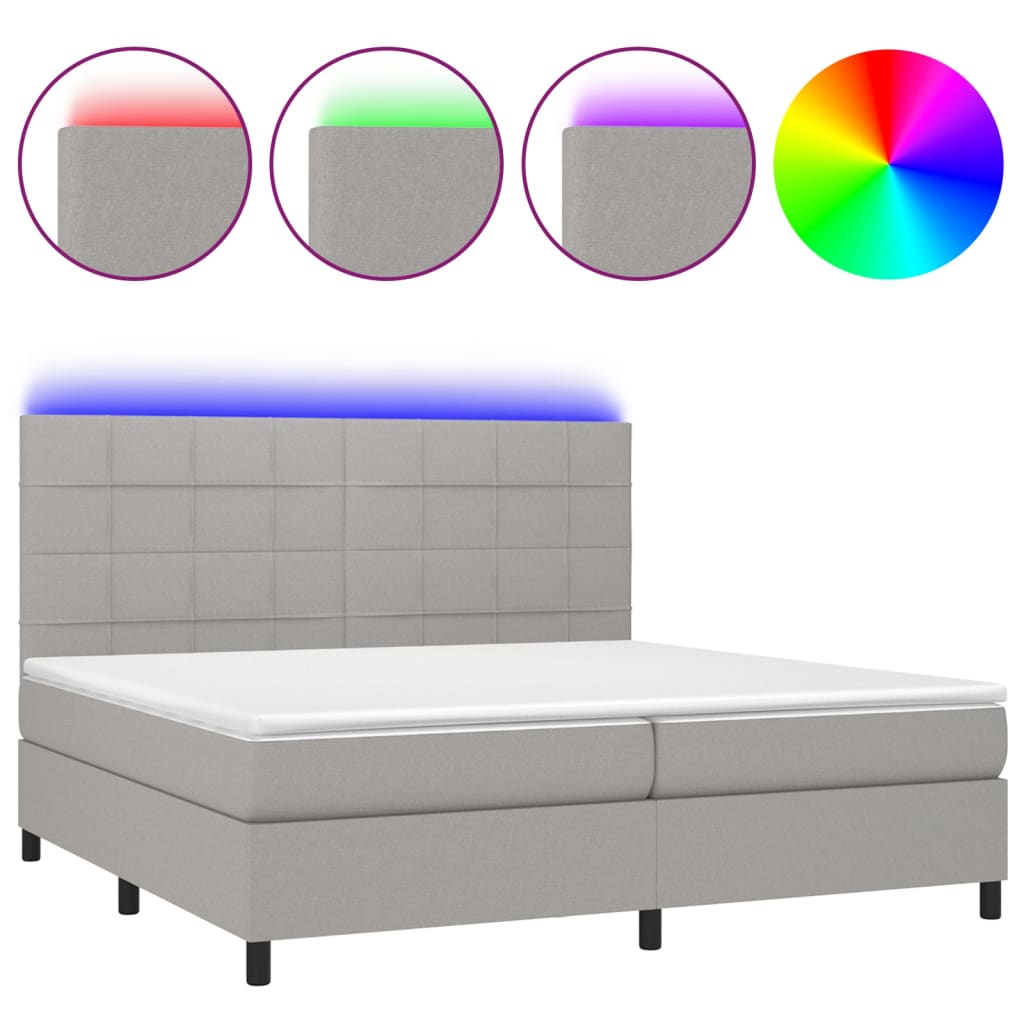 Cama box spring 200x200 Gris