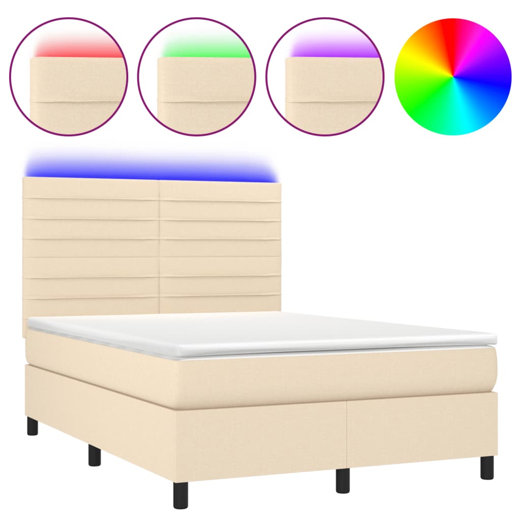 Cama box spring 140x200 Crema