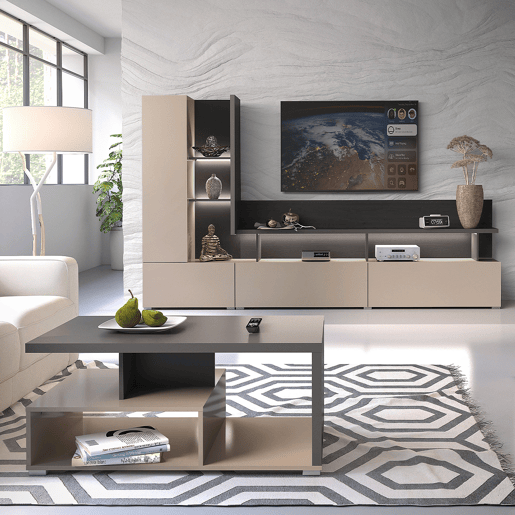 Parede para TV de 270 cm Opio Taupe e Antracite