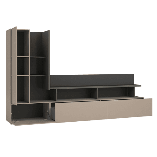 Parede para TV de 270 cm Opio Taupe e Antracite