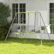 Columpio Infantil Metal, PE Outsunny Columpio Infantil Metal, PE Outsunny Verde
