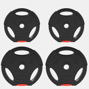 SPORTNOW Conjunto de Discos de Pesos de 4 Peças Discos de Pesos 2x5 kg e 2x2,5 kg com Orifícios de 2,5 cm para Treino Fitness em Casa Ginásio Preto