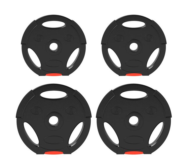 Sportnow juego de discos pesas de 4 piezas discos de pesas total 15 kg 2x5 kg 2x2,5 kg con orificios de 25 mm para mancuernas barras entrenamiento casa gimnasio