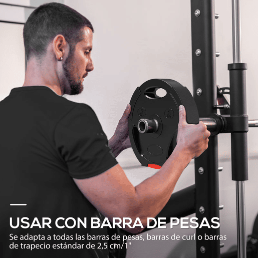 SPORTNOW Conjunto de Discos de Pesos de 4 Peças Discos de Pesos 2x5 kg e 2x2,5 kg com Orifícios de 2,5 cm para Treino Fitness em Casa Ginásio Preto