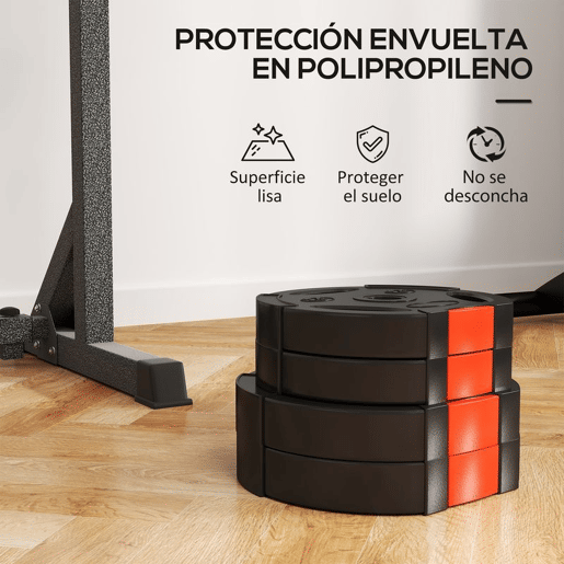 SPORTNOW Conjunto de Discos de Pesos de 4 Peças Discos de Pesos 2x5 kg e 2x2,5 kg com Orifícios de 2,5 cm para Treino Fitness em Casa Ginásio Preto