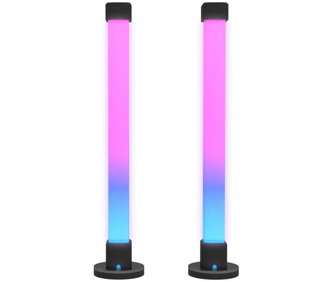 Homcom conjunto de lámparas de mesa inteligente lámparas de mesa led con control remoto app bluetooth sincronización con música y temporizador para