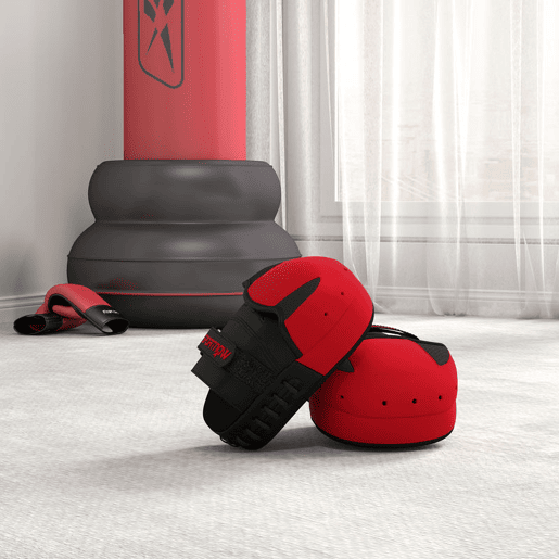 SPORTNOW Plastrons de Boxeo Paos de Muay Thai MMA para Treino de Boxeo Boxing Karate Taekwondo Artes Marciais 24x19x4 cm Vermelho