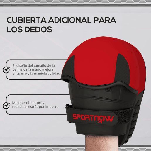 SPORTNOW Plastrons de Boxeo Paos de Muay Thai MMA para Treino de Boxeo Boxing Karate Taekwondo Artes Marciais 24x19x4 cm Vermelho