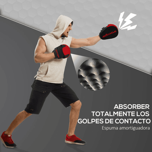 SPORTNOW Plastrons de Boxeo Paos de Muay Thai MMA para Treino de Boxeo Boxing Karate Taekwondo Artes Marciais 24x19x4 cm Vermelho