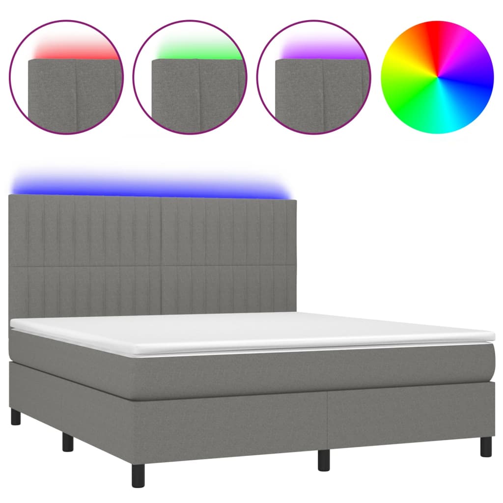 Cama box spring 180x200 Gris Oscuro