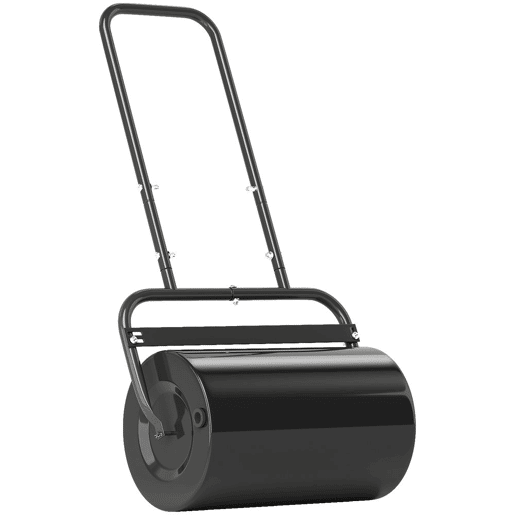 Outsunny Rolo para Relva Largura 58cm Ø32cm Rolo para Relvado 38L Preenchível de Areia ou Água com Guiador em U para Jardim Preto