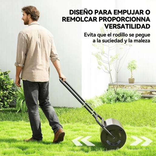 Outsunny Rolo para Relva Largura 58cm Ø32cm Rolo para Relvado 38L Preenchível de Areia ou Água com Guiador em U para Jardim Preto